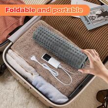 Hailicare Electric Heating Foot Warmer Pad(40*40cm),9-Gear Temperature Settings 4-Level Timing Super Soft Fabric Hand&Machine Washable,Foldable And Portable Electric Blanket,Fast Heating, Suitable For Bed, Office, Under Desk - Grey - View 8