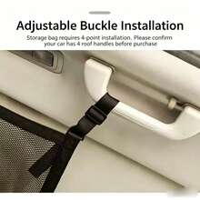 1pc Car Roof Storage Mesh Pocket, Elastic Hanging Bag, Car Interior Organizer Bag, Travel Supplies Storage Bag - A - View 5