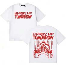 Hurry Up Tomorrow Musik-Fan-T-Shirt Lässige Bequeme T-Shirts Herrenbekleidung Mode Übergroßes Loses T-Shirt Streetwear - Weiss - Übersicht 2