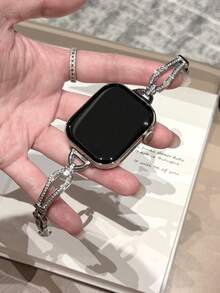 1件裝女款銀色優雅水鑽U型手鍊錶帶，適用於Redmi Watch 3 Active/ Watch 4/ Watch 5Active/5Lite/Watch 6Active/6lite/6 - 銀色[小D] - 查看 8