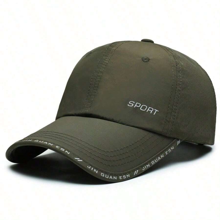 1 Piece Lightweight Outdoor Baseball Cap, Simple And Breathable Fashionable Quick-Drying Hat With Protection For Men, For Summer, Beach, Vacation, Festivals, Travel - Army Green - View 1
