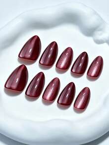 Zysa 10pcs Handmade Nails Press On Nails Short Nails For Summer Vacation Graduation Party - Multicolor - View 2