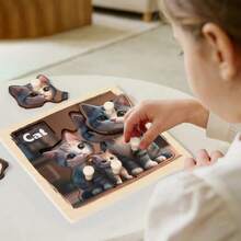Wooden Traffic Animal 3D Inlay Puzzle Board, Shape Matching Educational Toy For Toddlers And Young Children, Early Learning - Multicolor - View 10