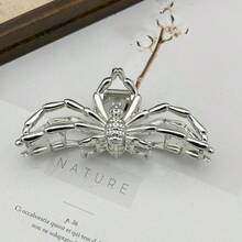 1件萬聖節金屬蜘蛛髮夾，節日派對時尚髮飾 - 彩色 - 查看 6