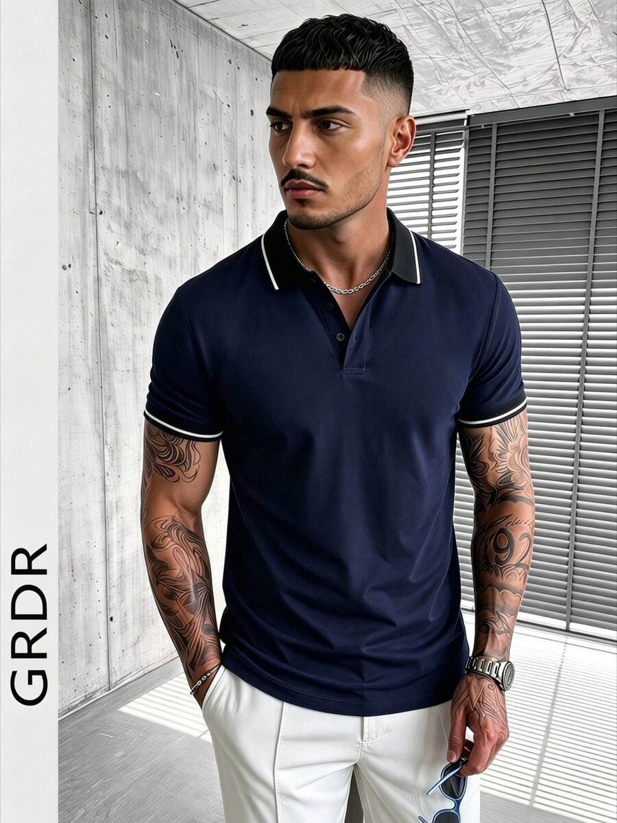 GRDR 男士时尚 Polo 短袖 T 恤 | 精致设计 | 夏季必备 | 百搭易配 | 展现您的风格