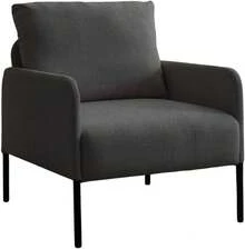Sillón Mónaco Gris Oscuro Sofá Individual Moderno para Sala, Diseño Elegante, Tapizado en Tela Suave, Estructura Resistente, Ideal para Sala, Recámara u Oficina (Azul Oscuro) - Gris Oscuro - Ver 2