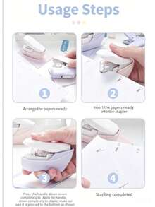 Mini Nail-Free Stapler, Portable Stapling Machine, No Staples Hand Stapler, Office School Learning Supplies For Students - Single Piece - View 6