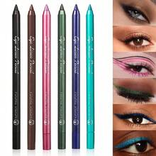 Waterproof Eyeliner Pencil, 6pcs  Smudge Proof Shimmer Eyeliner Kit Y2K Makeup Beauty Cosmetics - Multicolor - View 6