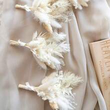 1/2/4/6/12pcs Artificial Mini Flower Bouquets, Suitable For Home Tabletop Centerpiece Decoration, Party Cake Decoration, Groom & Groomsmen Artificial Boutonniere, Bohemian Style Men's Vintage Wedding Party Ball Decoration, Gift For Bridal Shower - White - View 1