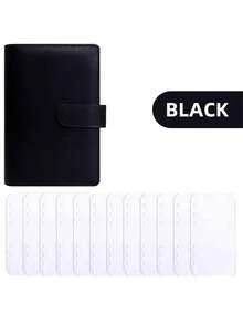 1 Set Kantong Binder Kulit PU A6, Amplop Uang Transparan dengan Resleting 6 Ring, Organizer Dokumen & Pensil PVC Tahan Air untuk Penggunaan Kantor Sehari-hari, Kantong Buku Catatan, Buku Catatan Hemat - MultiWarna - View 17