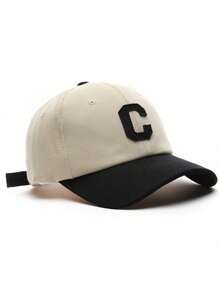 1 Piece Retro Style Baseball Cap With C In Brown Color Fashion - Black - View 1