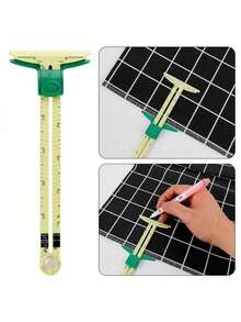 1pc Adjustable Sewing Gauge Multifunctional Sliding T-Square Ruler, Portable Fabric Marking & Measuring Tool With Clear Scale, DIY Quilting Sewing Accessory For Fabric Marking, Tailoring, Home Craft Projects - Patchwork Ruler - View 9