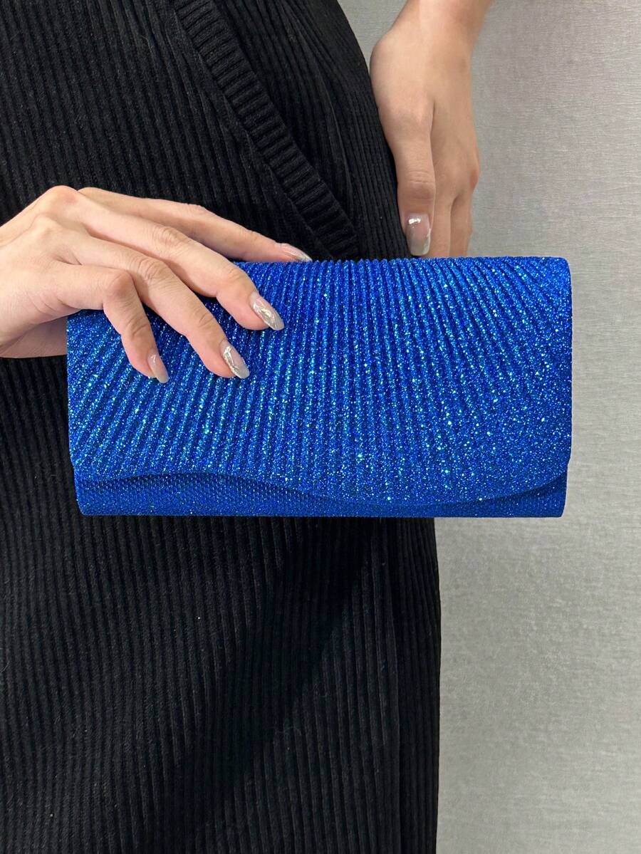 Bolso de mano brillante para mujer, adecuado para fiestas diarias. - Plateado - Ver 1