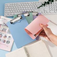 1pc A5 Clipboard Writing Board, Note-Taking Clip, A5 Writing Board Clip, Meeting Minutes Folder, Folder Book Board, Low-Profile Clip, Suitable For Classroom, Office, Restaurant Clipboard [Blue, Pink, Green, Purple] - Clamp - View 6