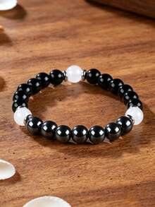Pulsera de Protección de Turmalina & Hematita para Hombres - Equilibrio Emocional, Estilo Bohemio Vintage, Energía Curativa, Yoga, Meditación, Bendiciones, Joyería, Regalos - Multicolor - Ver 5