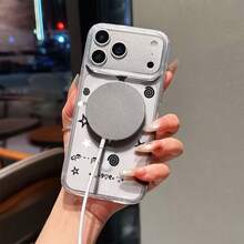 携帯電話ケース - 2025今年の方向けの新しいしいクリエイティブなパーティー用白黒五芒星音楽柄携帯電話ケース1個。 ファッショナブルで人気のあるのある強力な透明な磁石デザインが特です。 高い解像度で、透明性が高く、黄ばみしません。 - クリア - チェックする 9