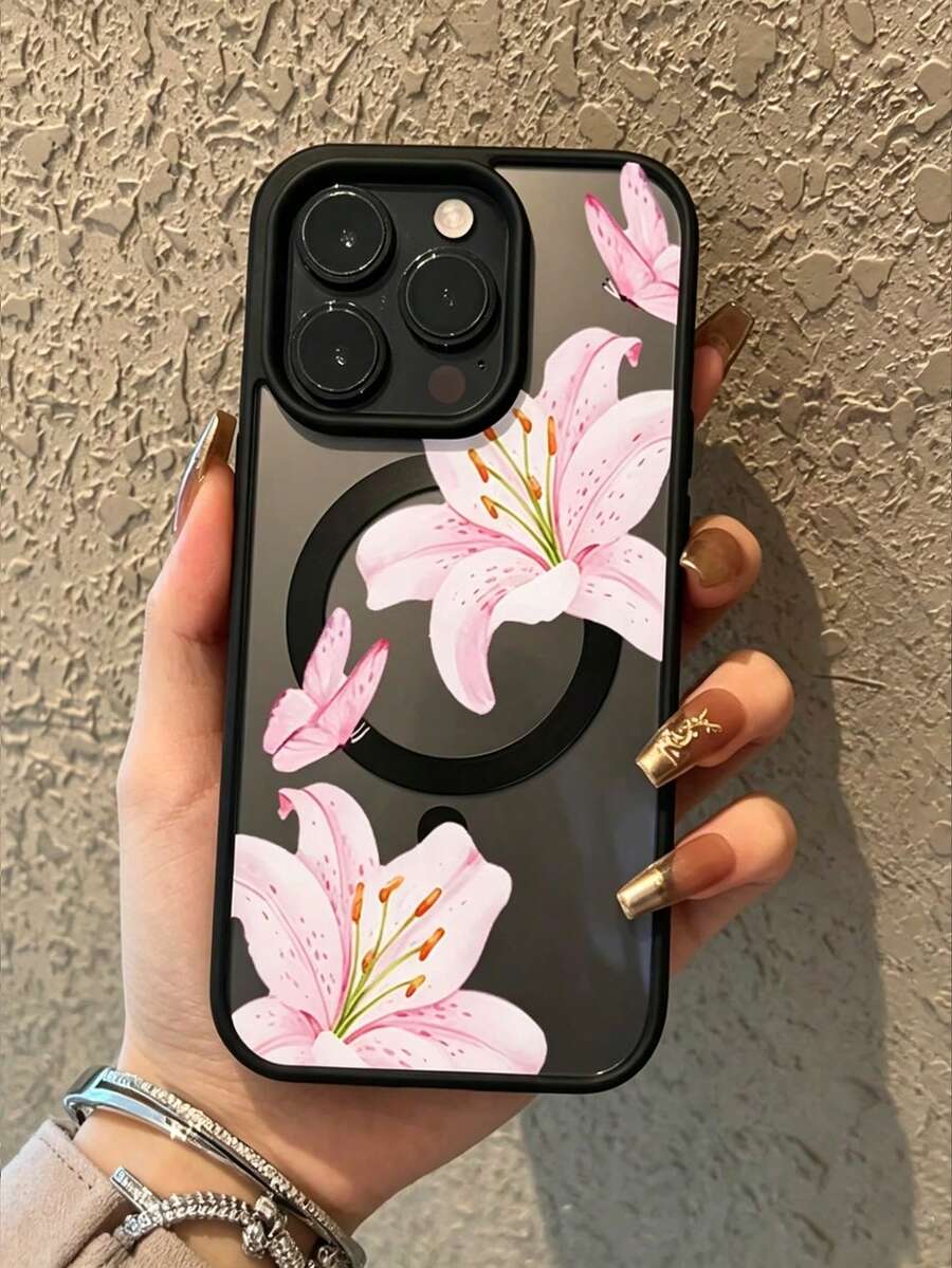 磁吸花朵 Apple 17/16/15/14/13/12 Pro Max 手機殼 磁吸充電保護殼 透明極簡高級防摔