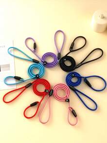 1Pc Slip Lead Dog Training P Leash, Adjustable Nylon Rope Walking Collar Lead With Metal Ring, Anti-Choke No Pull Pet Slip Leash For Small Medium Large Dogs Outdoor Walking Training - Multicolor - View 4