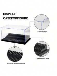 Building Block Minifigure Display Box Transparent Acrylic Display Case Assembly Alternative To Glass Box Plastic Dust-Proof Protection With Matte Black Base Storage Organizer Action Figure Desktop Collection Decor - Minifigure Display Box - View 2