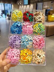 20pcs/50pcs/80pcs Y2K Macaron Five-Pointed Star Hair Clips, Colorful Bangs Star BB Clips For Thick Hair - Multicolor - View 9
