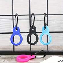 12pcs Multicolor Random Silicone Water Bottle Hooks, 6 Silicone Rings + 6 Aluminum Alloy Carabiner Clips, Non-Slip Portable Outdoor Water Bottle Hanging Clips, Hiking Camping Travel Commuting Student Backpack Water Bottle Portable Hanging Ring Accessories - Multicolor - View 4