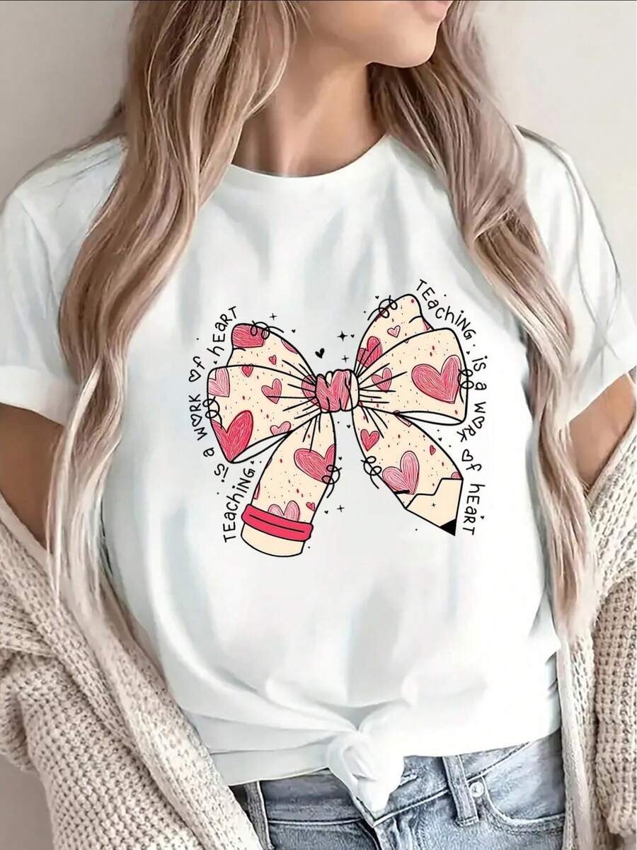 1 Piece Of Lightweight Casual Top In Lavender Tones, With A Soft And Breathable Design And A Delicate Gradient Pattern, Ideal For Leisure Activities In Spring And Summer. - White - View 1