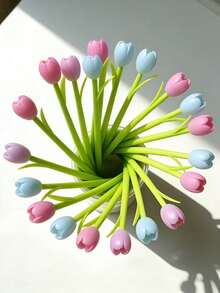 1/3/6pcs Tulip Color-Changing Gel Pens, Creative Flower Design Stationery, Suitable For Student Rewards, Party Favors, Classroom Notes, Back To School Essentials, Ideal For Children's Day, Teacher's Day And Other Celebrations (Changes Color In Sunlight) Random Colors - Style 1 - View 8