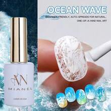 MISS MIANEL 12ML/PCS 2026新款彩繪波浪大理石快混液，白色指甲、藍色指甲、粉色指甲，夏季絲綢冰透蕾絲波浪漸層凝膠，綠色指甲、金色指甲 - 彩色 - 查看 5