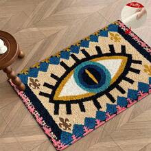1pc Evil Eye Pattern Design Microfiber Bath Rug,Non-Slip And Soft Bathroom Mat,Doormat,Water Absorption Mat,Machine Washable,Low Pile,TPR Backing,Knit Fabric,ForBedroom,Kitchen, Entryway,Indoor Use,Accessories & Home Decor,Perfect New Home Gift. - A - View 7