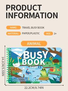 Montessori Toddler Busy Book, Reusable Quiet Learning Activity Book With Matching Games, Animal & Vehicle Recognition, Preschool Educational Travel Toy - Multicolor - View 10