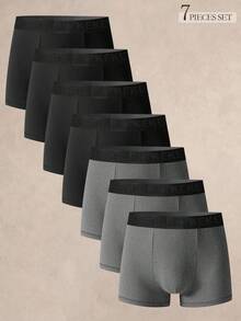 Set de 7 calzoncillos tipo bóxer simples y cómodos para hombres - Verde - Ver 12