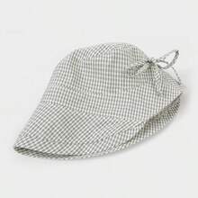 Topi Bucket Tipis untuk Wanita, Topi Bucket Kasual Musim Panas dengan Tepi Gulung Motif Kotak-kotak untuk Belanja Musim Panas, Topi Tanpa Bingkai Warna Polos - Topi Nelayan Wanita - View 7