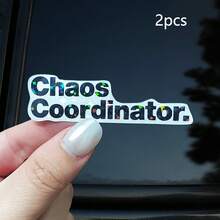 1/2/5pcs "Chaos Coordinator" Funny Bold Text Sticker, Suitable For IPad, Phone Case, Water Bottle, Book, Laptop, Notebook, Car Glass, Diary, Desk, Luggage - A - View 11
