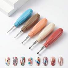Connectable Single Head Nail Dotting Rhinestone Picker Pen Set, Spliceable Ergonomic Handle Nail Art Dot Tool For Gem Crystal Sequins DIY Manicure Decor - Multicolor - View 4