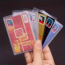 5pcs Frosted Transparent PVC Card Sleeves - Waterproof, Anti-Magnetic Protector For Credit Cards, Memberships & More Applicable To All Cards, Business Card Holder - Multicolor - View 2