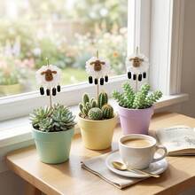 Marcadores de plantas de interior lindos - Adorables accesorios para plantas suculentas, estacas de decoración para plantas en maceta, regalos de decoración de plantas encantadores, adecuados para amantes de las plantas - A - Ver 2
