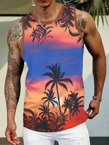 Chaleco Deportivo Sin Mangas 3D para Hombre con Estampado de Ciervo, Transpirable, Cuello Redondo, Secado Rápido, Absorbe la Humedad, Top de Verano - Negro - Ver 7