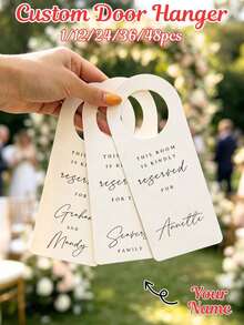 Label Gantungan Pintu dengan Nama Kustom yang Dipersonalisasi, Tanda Gagang Pintu Cetak Kustom, Label Kamar, Hadiah Hotel untuk Pengiring Pengantin, Acara Bridal Shower, Ulang Tahun - MultiWarna - View 1