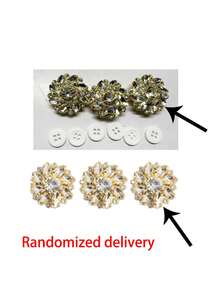 5/3/1pc Set Rhinestone Button Decoration, Removable Crystal Cuff Links Suitable For Women/Men Suit Sleeves (Buttons Included) - Multicolor - View 2