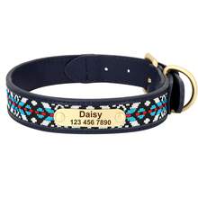 PU Embroidered Printed Pattern Dog Customized Collar Engraved Anti-Lost Pet Collar Adjustable Size For Small Medium Large Dogs - Multicolor - View 22