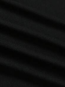 Camiseta con Estampado Gráfico de Amor, Manga Corta, Cuello Redondo, Top Casual, Verano y Primavera, Ropa de Mujer - Negro - Ver 4