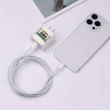 黑色蜘蛛造型充電器與線材保護套組，相容 Apple 18-20W 充電線，防斷線線材收納器 - 彩色 - 查看 5