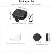 YOOBAO Osmo Nano Protective Accessories Kit, PU Portable Mini Storage Bag, Nano Protective Case, Lens Screen Protector, High-Definition Full Protection Tempered Glass Film, Rubber Lens Cap - View 7