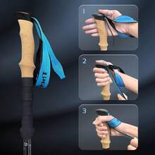 Carbon Fiber Trekking Poles – Collapsible And Telescopic Walking Sticks With Natural Cork Handle And Extended EVA Grips, Ultralight Nordic Hiking Poles For Backpacking Camping - Blue - View 3