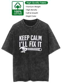 Camiseta de Cuello Redondo para Hombre G11 con Estampado de Coches y Diseño en la Espalda| Camiseta retro de hombre, estilo urbano, de corte holgado y con efecto lavado ácido. - Negro - Ver 1