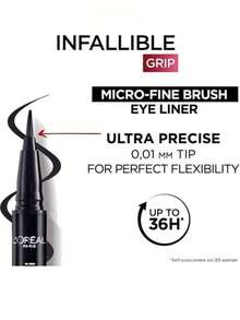 L'Oreal Infallible Infallible Grip 極細刷頭眼線液 #01 黑曜石黑 | 防水長效配方可達 36 小時 | 0.1mm 極細筆尖，讓你掌控自如 - 01 Obsidian Black - 查看 4