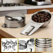 Measuring Cups, Stainless Steel Measuring Cups With A Storage Bag For Cooking & Baking, Dishwasher ,Includes 7 Measuring Cups (1/8 Cup, 1/4 Cup, 1/3 Cup, 1/2 Cup, 2/3 Cup, 3/4 Cup, 1 Cup). From Baking And Seasoning To Savory Dishes - 7pcs - Big Ears - View 12