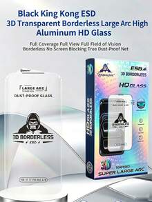 3-Piece Borderless High-Definition Tempered Glass Screen Protector For IPhone Duo, 18, 17, 16, 15, Pro Max, Air 16e, 17e, 11, 12, 13, 14 Plus, X, XR, XS Max. Full Screen Protection, High-Definition, Completely Transparent, No White Borders, Large Curved Invisible Tempered Glass, Electroplated Anti-Fingerprint, High-Definition Film, Full Coverage, Dustproof Screen Protector. - Clear - View 6