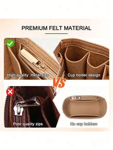 Felt Purse Organizer Inserts For Picotin 22 18Inserts HandBag Inner Bag Organizer High Quality Large Capacity Inner Bag - Rust - View 6