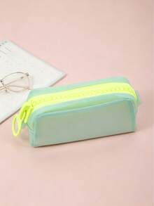 1PC/4pcsBack To School Macaron Clear PVC Pencil Case, Candy Color Portable Zipper Stationery Bag Transparent Pen Pouch For Girls Students Exam Daily Carry Stationery Pencil Case - Multiple Styles - View 17